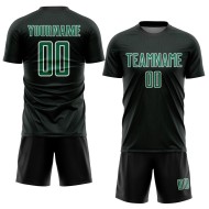 Kelly Black Jersey Sports Uniform Custom Sublimation Geometric Soccer Green-White Shape Kelly Black Jersey Sports Uniform Custom Sublimation Geometric Soccer Green-White Shape