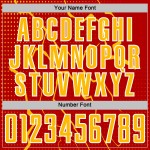 Jersey Sublimation Soccer Lightning Gold-White Sports Red Custom Uniform Jersey Sublimation Soccer Lightning Gold-White Sports Red Custom Uniform