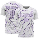 Uniform Sublimation White Purple Custom Sports Soccer Jersey Lightning Uniform Sublimation White Purple Custom Sports Soccer Jersey Lightning