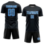 Blue-White Sublimation Powder Soccer Custom Sports Black Shape Geometric Uniform Jersey Blue-White Sublimation Powder Soccer Custom Sports Black Shape Geometric Uniform Jersey