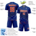 Lines Sublimation Royal Uniform Orange-White Sports Jersey Custom Soccer Lines Sublimation Royal Uniform Orange-White Sports Jersey Custom Soccer