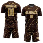 Uniform Sublimation Lightning Jersey Sports Custom Gold-White Soccer Brown Old Uniform Sublimation Lightning Jersey Sports Custom Gold-White Soccer Brown Old