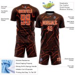 Soccer Brown Sublimation Lightning Jersey Custom Orange-White Uniform Sports Soccer Brown Sublimation Lightning Jersey Custom Orange-White Uniform Sports