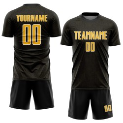 Geometric Custom Uniform Sublimation Soccer Jersey Shape Gold-White Black Sports Geometric Custom Uniform Sublimation Soccer Jersey Shape Gold-White Black Sports
