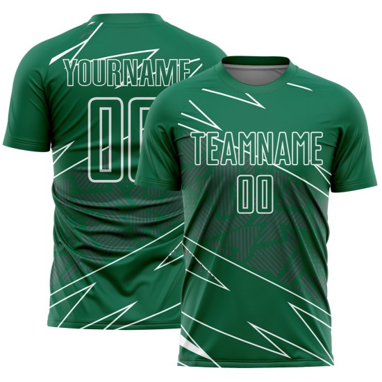 Green Sublimation Uniform White Jersey Sports Custom Lines Kelly Soccer Green Sublimation Uniform White Jersey Sports Custom Lines Kelly Soccer